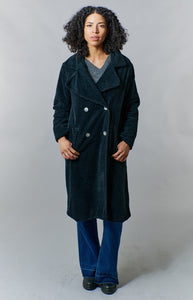 Amici for Baci, Cotton double breasted overcoat in wale cord-Outerwear