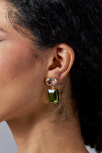 Bali Queen, Gemstone, peridot 2 drop earrings-Bali Queen, Gemstone, peridot 2 drop earrings
