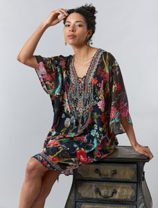 -Party OutfitsBali Queen, Viscose Silk, jeweled Bombay midi Caftan