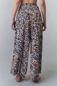 Bali Queen, palazzo pants in camo cheetah print-Bottoms