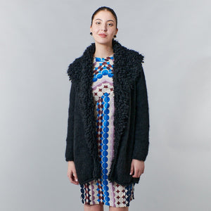 Mia Peru, Sustainable Alpaca, hand knit shawl collar cardigan-Outerwear