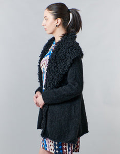 Mia Peru, Sustainable Alpaca, hand knit shawl collar cardigan-Mia Peru