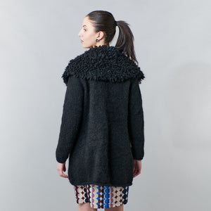 Mia Peru, Sustainable Alpaca, hand knit shawl collar cardigan-Fine Knitwear