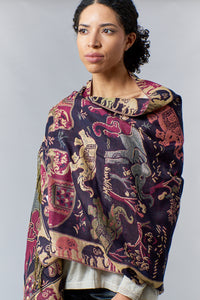 Fashion Collection Cotton Pashmina reversible scarf in elephant print-Gifts - Accessories