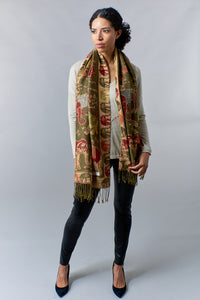 Fashion Collection Cotton Pashmina reversible scarf in elephant print-
