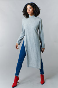 Sita Murt, Knit Tunic, high neck long tunic with side slits-