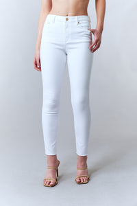 Tractr Jeans, Denim, high rise skinny jeans in white-Denim