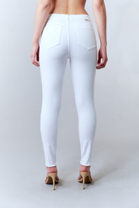 Tractr Jeans, Denim, high rise skinny jeans in white-
