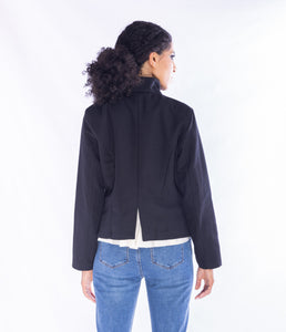 Amici for Baci, Organic Cotton, herringbone fitted layered blazer jacket-Amici for Baci, Organic Cotton, herringbone fitted layered blazer jacket