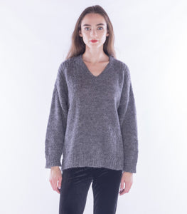 -OuterwearMia Peru,sustainable alpaca, hand knit v neck sweater