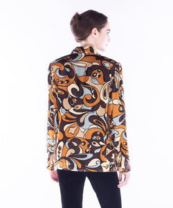 Maliparmi, Silk Velvet, paisley folly blazer jacket- Italian Designer Collection-