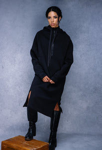 Ioanna Korbela, midi hoodie dress with zipper-