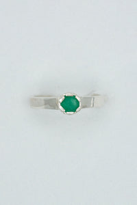 Silver, sterling silver and wrapped Colombian emerald ring-High End Accessories