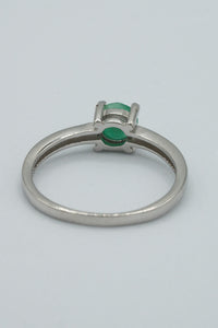 Silver,  sterling silver and Colombian emerald solitaire ring-Sale