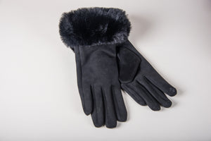 faux fur touchscreen ladies gloves in mustard-Gifts - Accessories