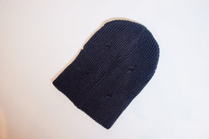ribbed knit beanie with destruction-ribbed knit beanie with destruction