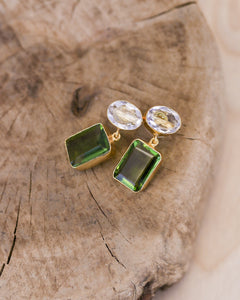 Bali Queen, Gemstone, peridot 2 drop earrings-Bali Queen, Gemstone, peridot 2 drop earrings
