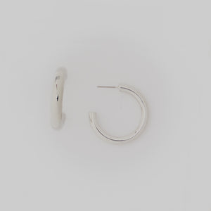 Theia Jewelry, Hoops, Olivia Hollow Hoop in White Gold-