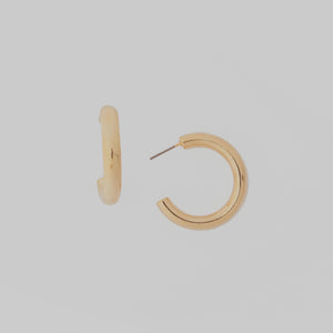 Theia Jewelry,Hoops, Olivia Hollow Hoop in Gold Medium-Gifts