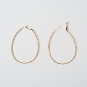 Theia Jewelry, Gold diamond dust tear drop large hoop earrings-New Gifts