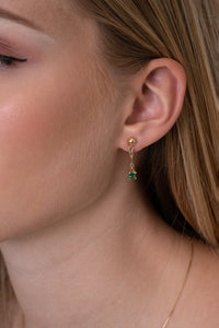 Gold 18-karat gold, Columbian emerald drop earrings-Gold 18-karat gold, Columbian emerald drop earrings