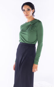 Sita Murt, Knit Skirt, fit and flare midi skirt with pleats-Promo Eligible